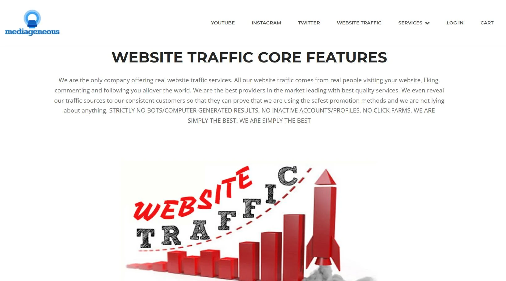 Buy website visitors from mediageneous