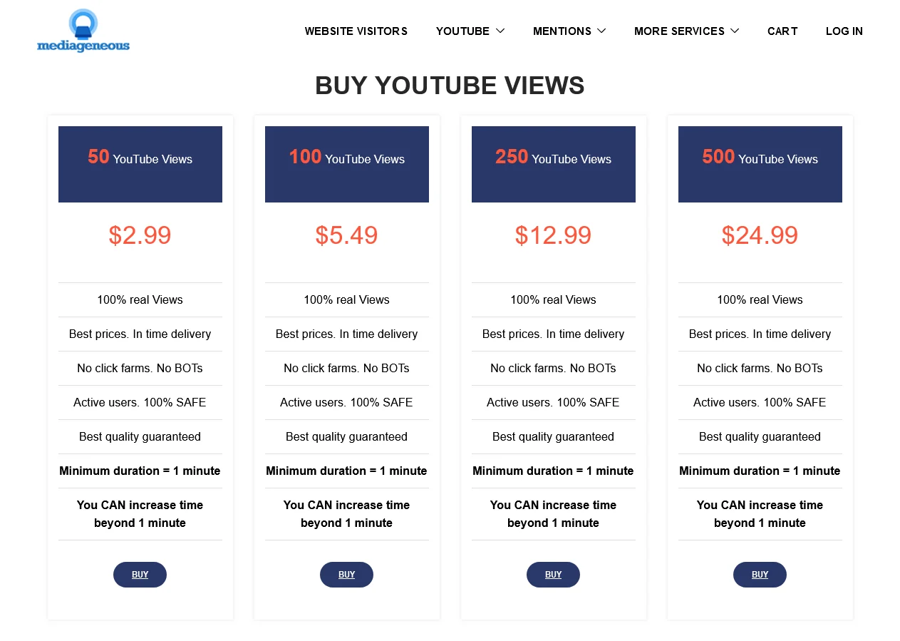 MediaGeneous | Buy YouTube Views - 100% Real 100% SAFE Long Best Quality