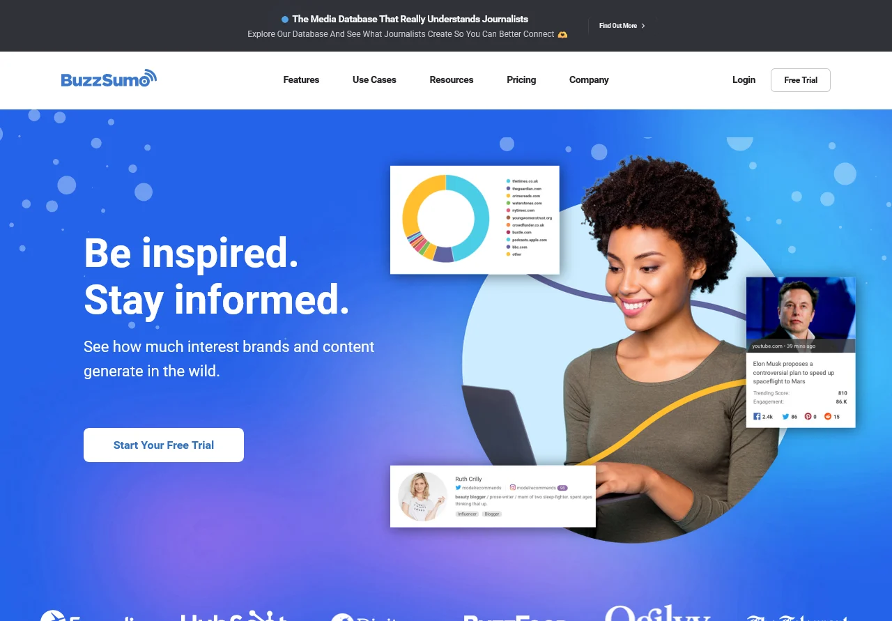 BuzzSumo Media Mentions In Minutes. Content Ideas For Days.