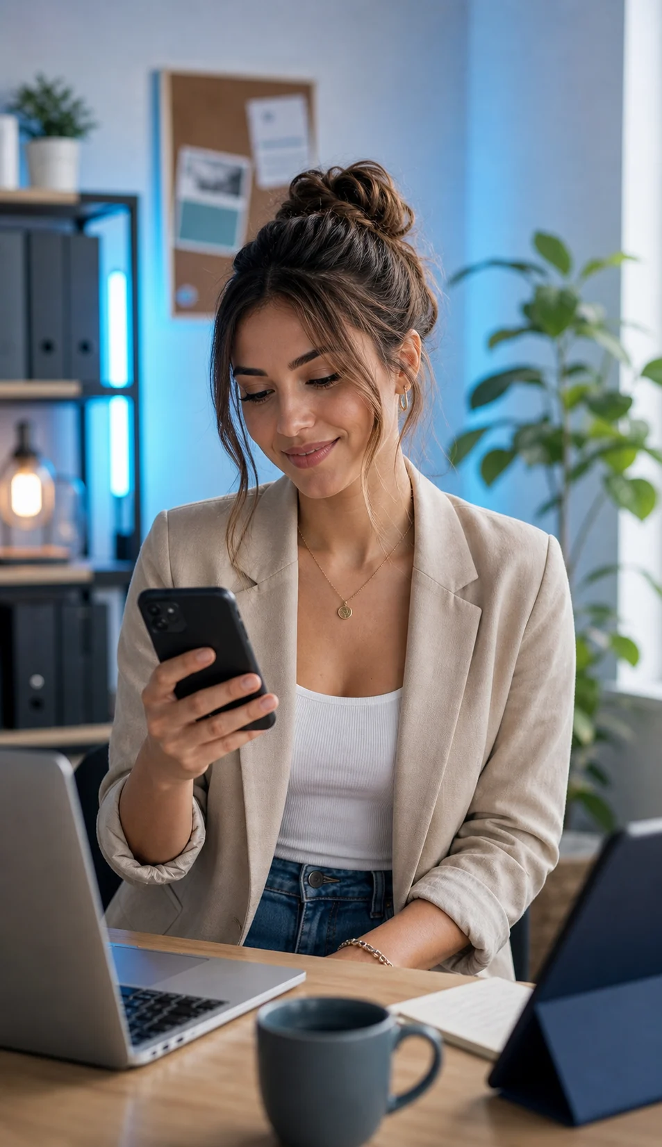 Creator reviewing Telegram comment growth on a smartphone