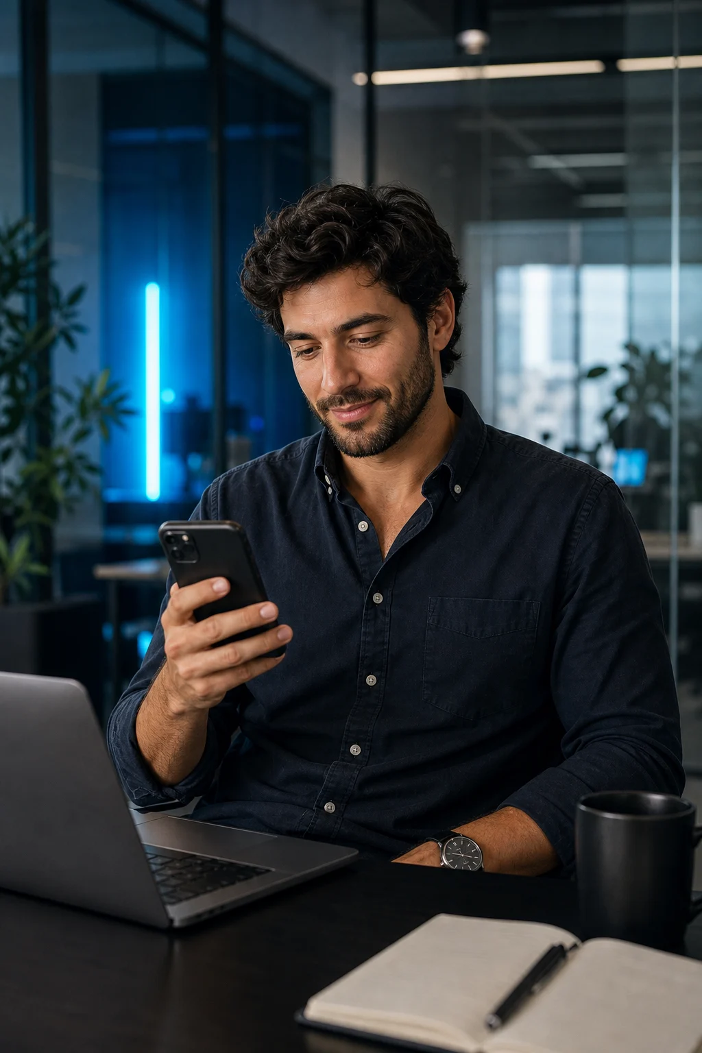 Creator reviewing Telegram subscriber growth on a smartphone