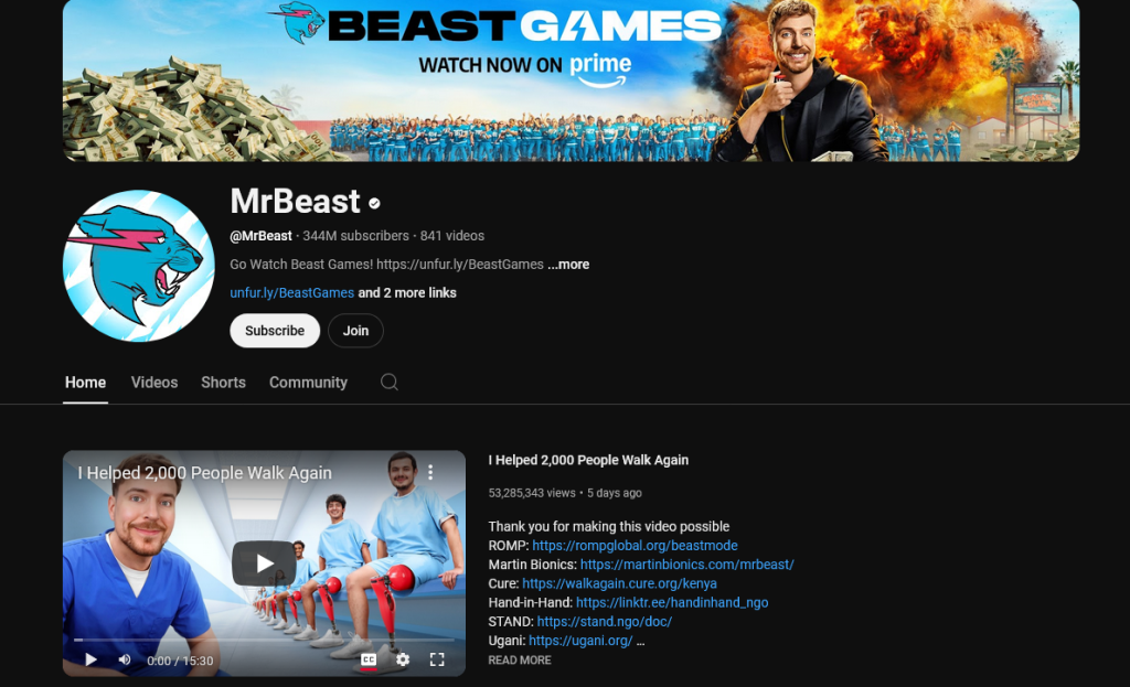 MrBeast YouTube Channel