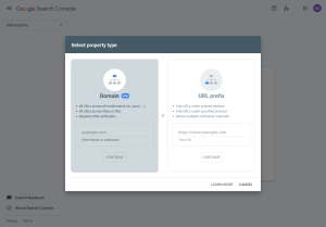 Add your website to google search console