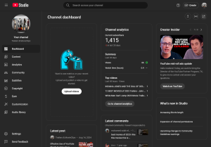 YouTube Studio.