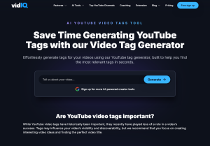 vidiq.com video tags generator.