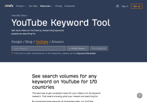 ahrefs.com youtube keyword tool.