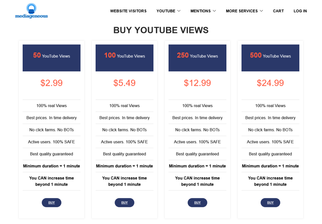 mediageneous.com youtube views.